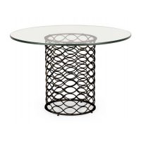 Interlaced bronze & glass dining table