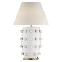 Linden Table Lamp in Plaster White with Linen Shade