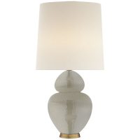 Michelena Table Lamp in Shellish Grey with Linen Shade