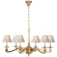Myrna Chandelier in Natural Brass with Natural Paper Shades