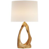 Cannes Table Lamp in Gild with Linen Shade