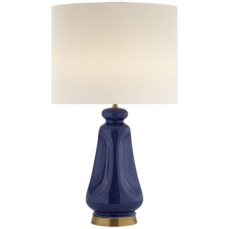 Kapila Table Lamp in Blue Celadon with Linen Shade