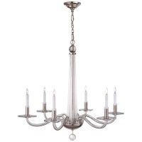 Robinson Medium Chandelier in Polished Nickel and Clear Glass
