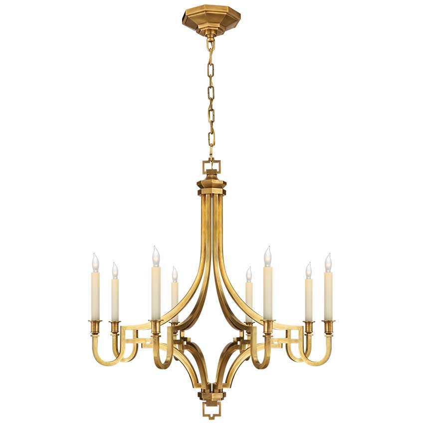 Mykonos Small Chandelier in Antique-Burnished Brass