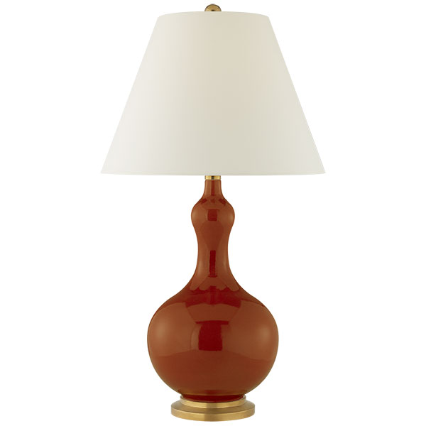 Addison Medium Table Lamp in Cinnabar with Natural Percale Shade