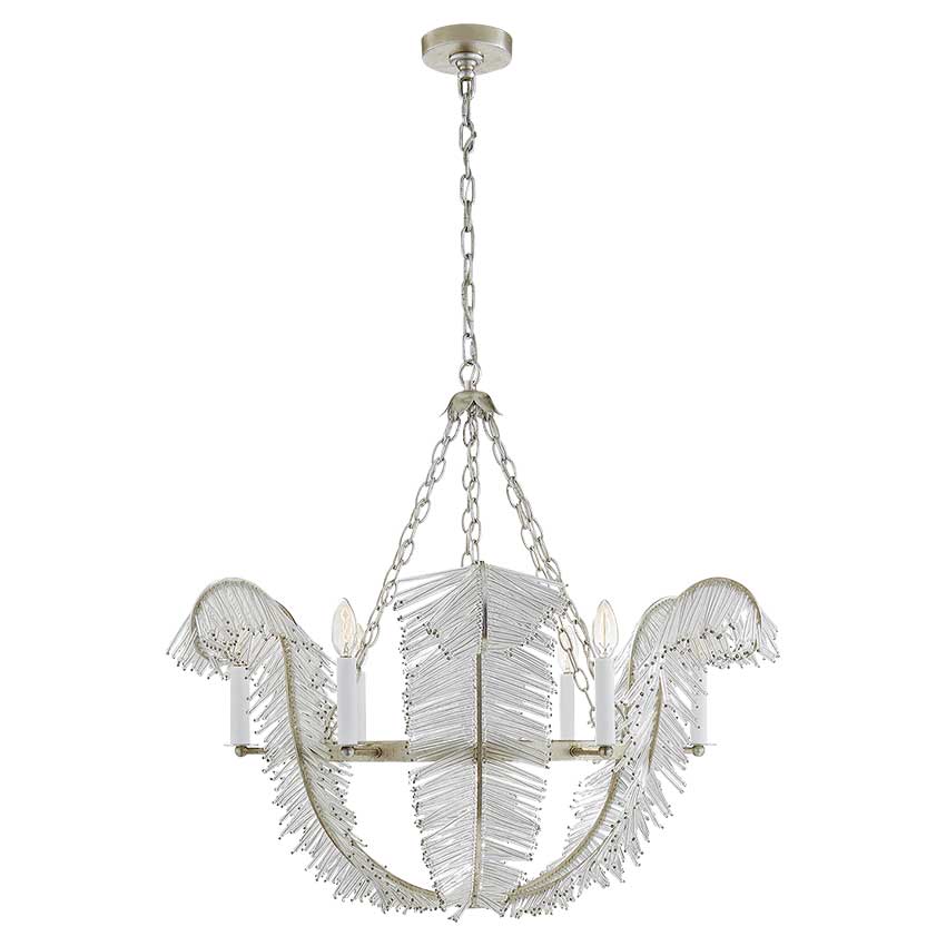 Calais 34" Chandelier in Burnished Silver Leaf