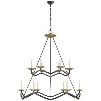 Choros Two-Tier Chandelier in Aged Iron