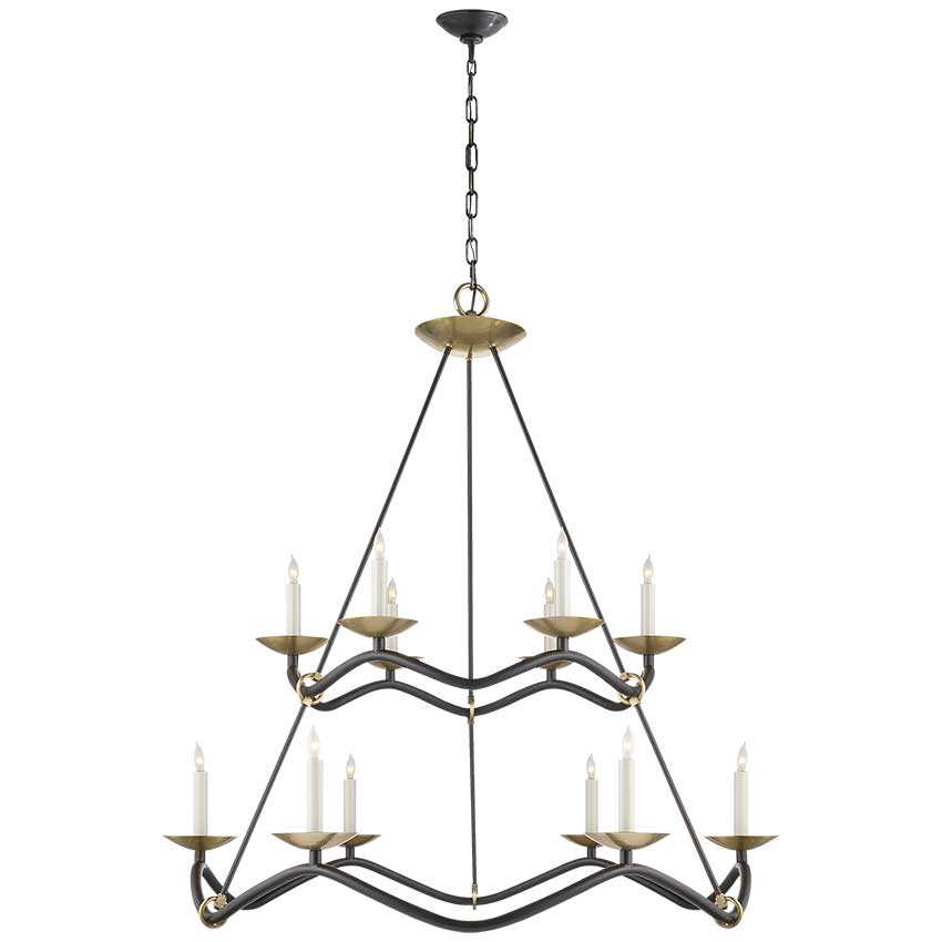 Choros Two-Tier Chandelier in Aged Iron