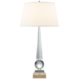 Leigh Table Lamp in Crystal and Gild with Silk Shade