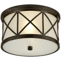 Montpelier Small Flush Mount in Bronze with Frosted Glass