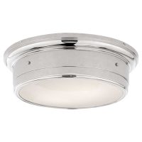 Siena Large Flush Mount in Polished Nickel with White Glass