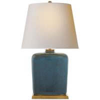 Mimi Table Lamp in Oslo Blue with Natural Paper Shade