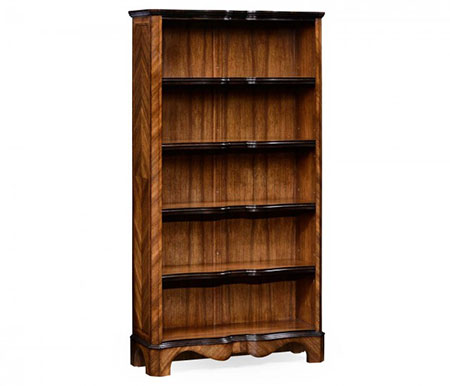 Tall Argentinian Walnut Open Bookcase