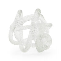 Glass Love Knot by Chelsea House, clear twisted glass knot sculpture